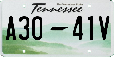 TN license plate A3041V