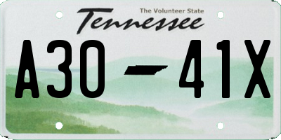 TN license plate A3041X