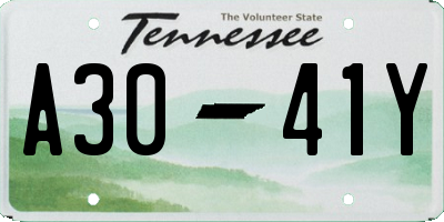 TN license plate A3041Y