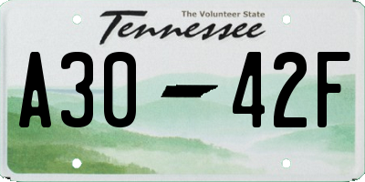 TN license plate A3042F