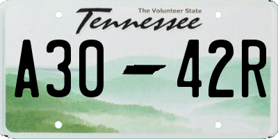 TN license plate A3042R