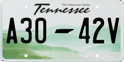 TN license plate A3042V