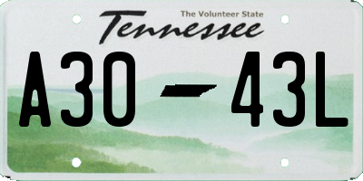 TN license plate A3043L