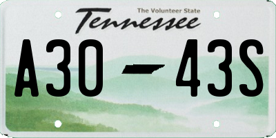 TN license plate A3043S