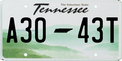 TN license plate A3043T