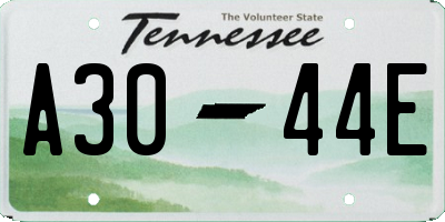 TN license plate A3044E