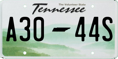 TN license plate A3044S