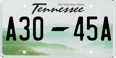 TN license plate A3045A