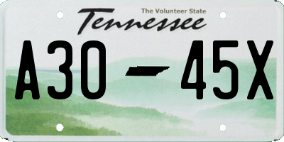 TN license plate A3045X