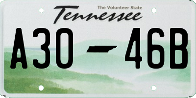 TN license plate A3046B