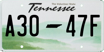 TN license plate A3047F