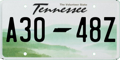 TN license plate A3048Z