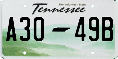 TN license plate A3049B