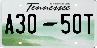 TN license plate A3050T