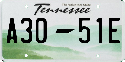 TN license plate A3051E