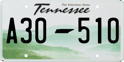 TN license plate A3051O