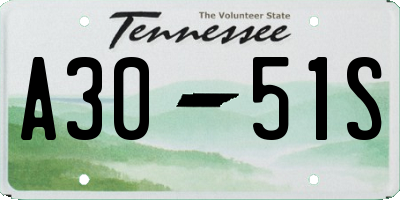 TN license plate A3051S
