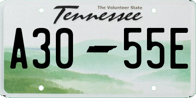 TN license plate A3055E