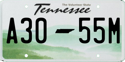 TN license plate A3055M