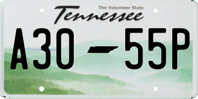 TN license plate A3055P
