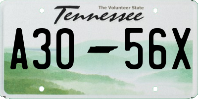 TN license plate A3056X