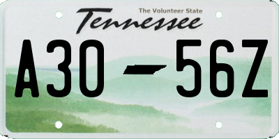 TN license plate A3056Z