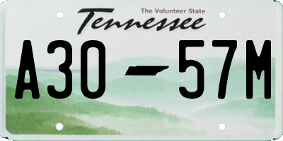 TN license plate A3057M