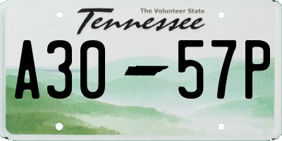 TN license plate A3057P