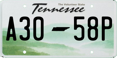 TN license plate A3058P