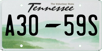 TN license plate A3059S