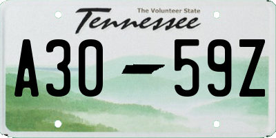 TN license plate A3059Z