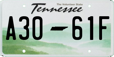 TN license plate A3061F