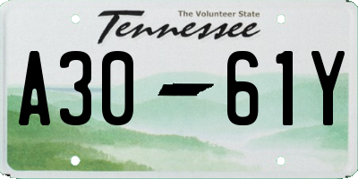 TN license plate A3061Y