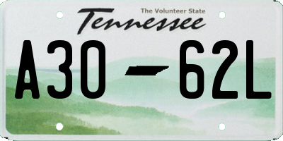 TN license plate A3062L