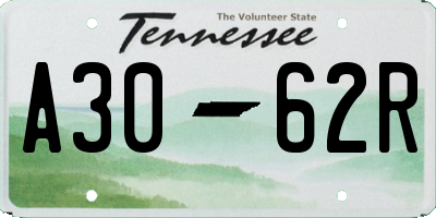 TN license plate A3062R