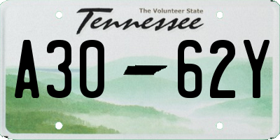 TN license plate A3062Y