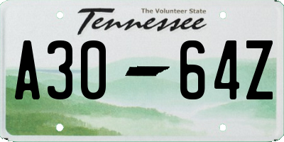 TN license plate A3064Z