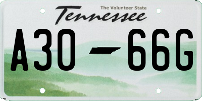 TN license plate A3066G