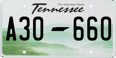 TN license plate A3066O