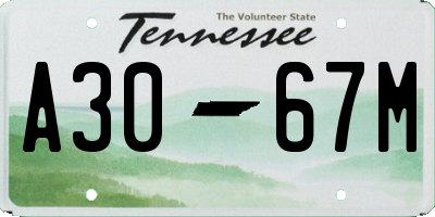 TN license plate A3067M