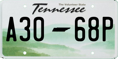 TN license plate A3068P