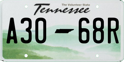 TN license plate A3068R