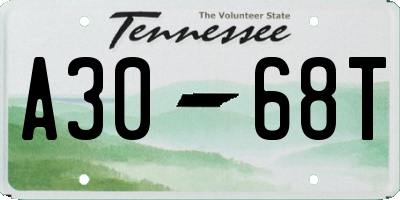 TN license plate A3068T