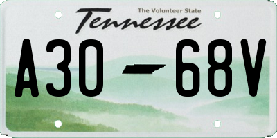 TN license plate A3068V