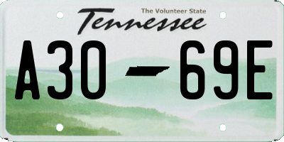 TN license plate A3069E