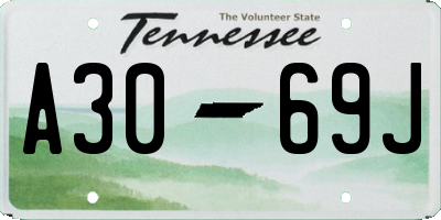 TN license plate A3069J