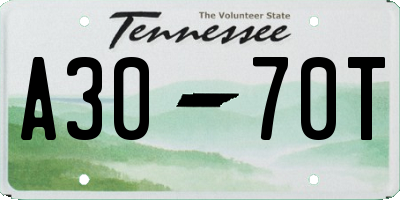 TN license plate A3070T