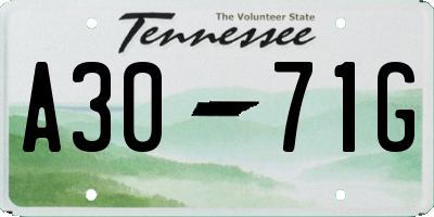 TN license plate A3071G