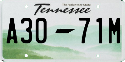 TN license plate A3071M