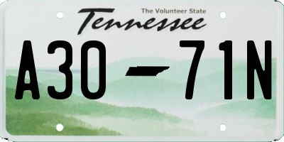 TN license plate A3071N